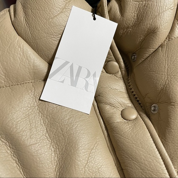 🔥LAST 1🔥NWT Zara Faux Leather Padded Jacket - Picture 10 of 13